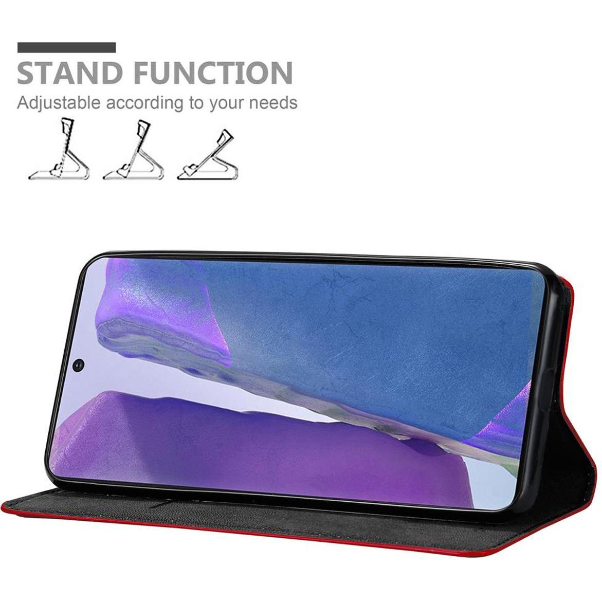 Thumbnail - Cadorabo Book Invisible Magnet Cover (Samsung Galaxy Note 20), Smartphone Hülle, Rot