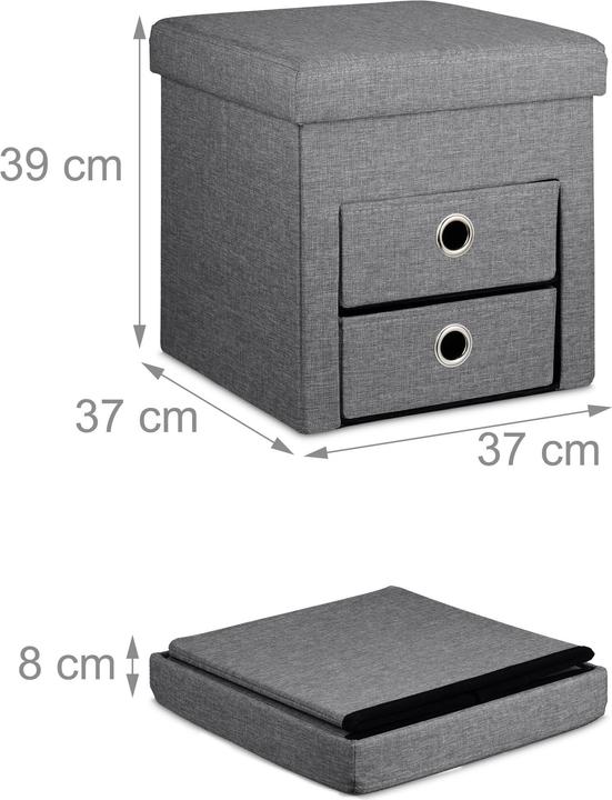 Image du produit Relaxdays Pouf de rangement