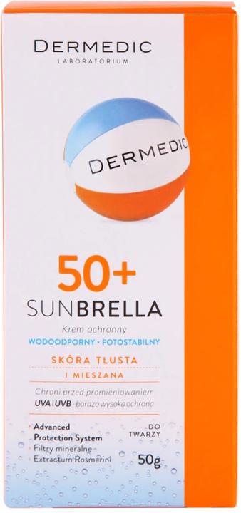 Actual product image Dermedic SUNBRELLA Sunscreen for Oily and Combination Skin SPF 50 50g (Sun cream face, Suntan cream, SPF 50+, 50 ml)