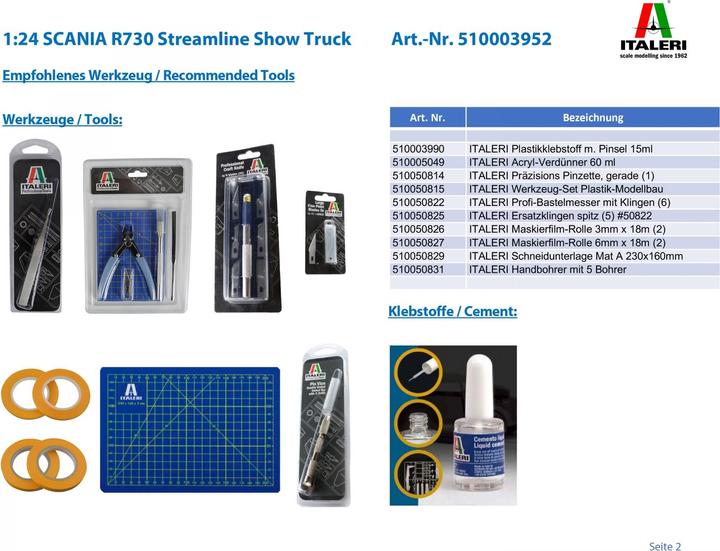 Actual product image Italeri SCANIA R730 Streamline Show Truck