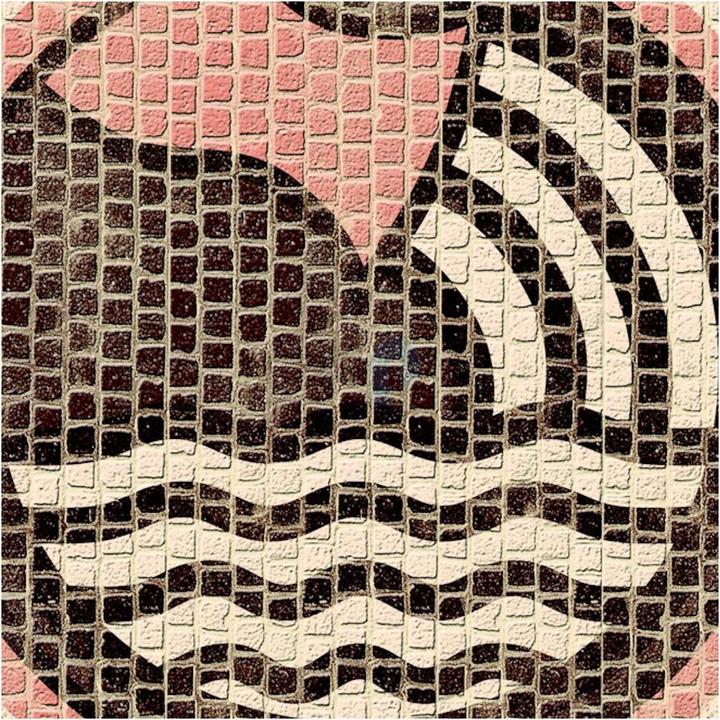 Block Cuit. Mosaïque de pierre céramique - Signe du zodiaque Verseau (21 x 21 cm)