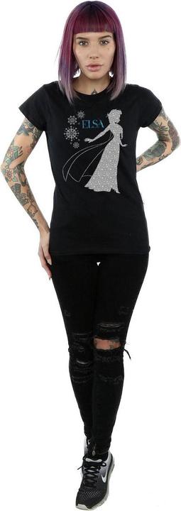 Actual product image Disney Womens/Ladies Frozen Elsa Christmas Silhouette Cotton T-Shirt (L)