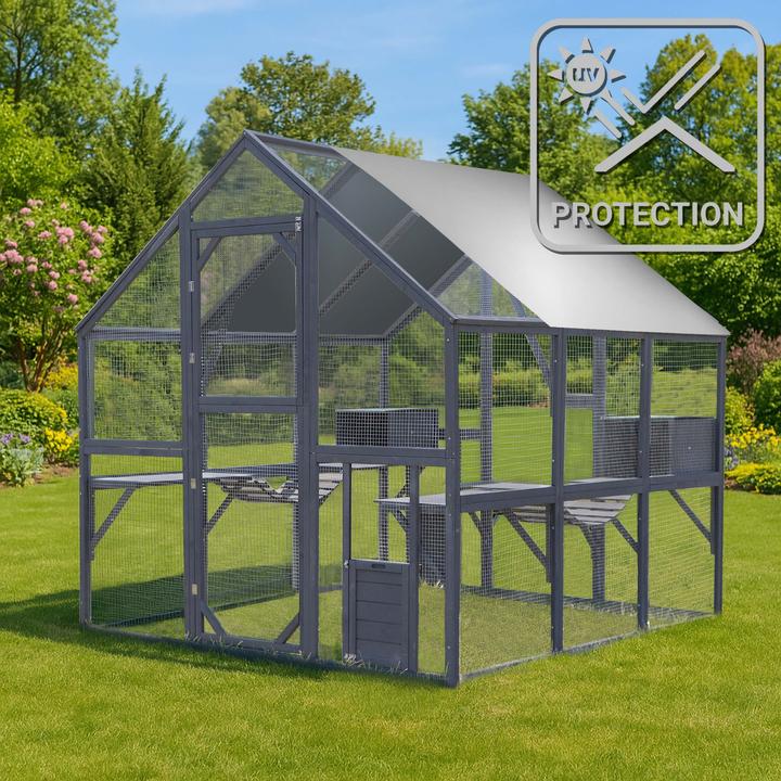 Produktbild Wiltec Freilaufgehege Katzen 280x187x187cm Katzenfreigehege Holz Aussengehege