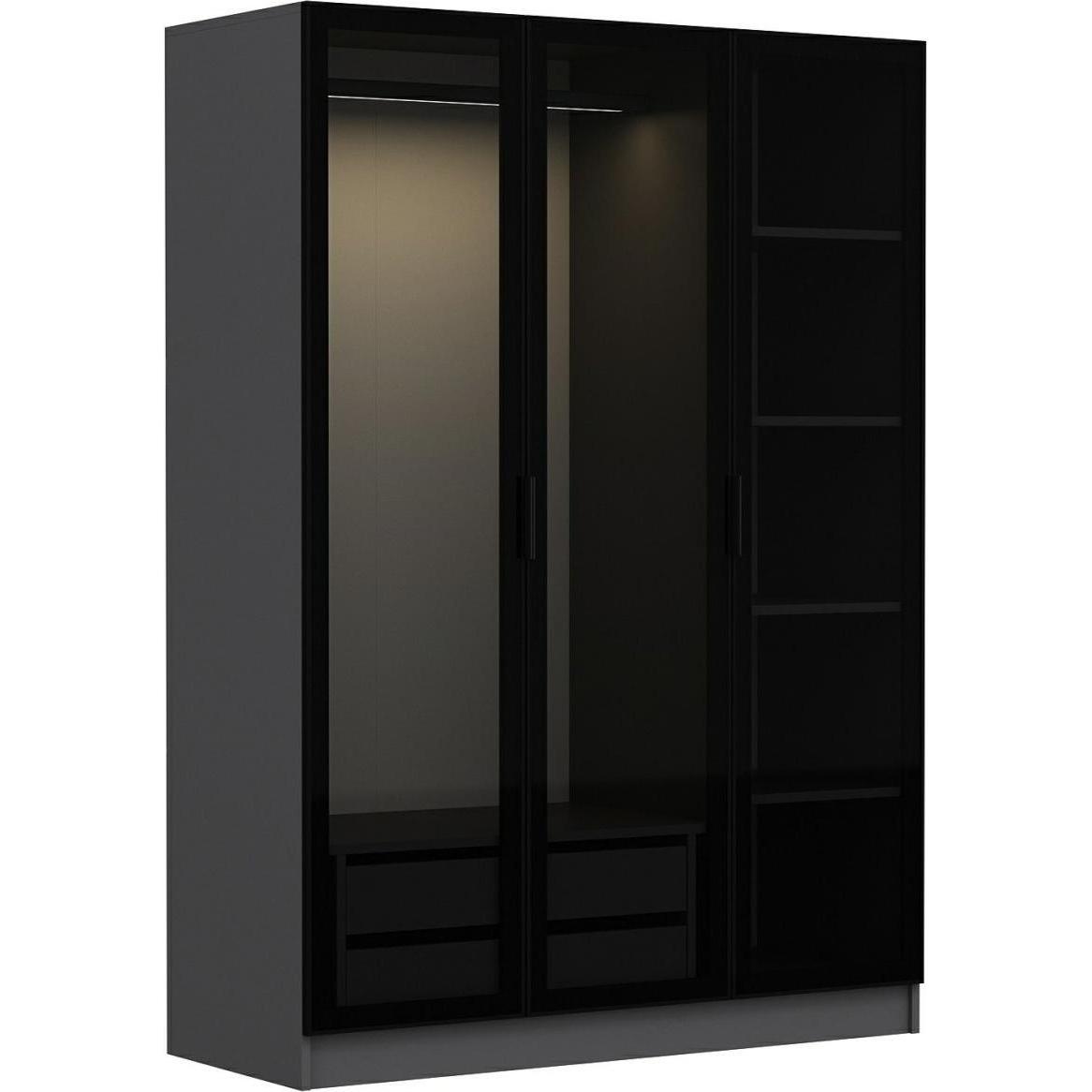 Thumbnail - Hanah Home, Kleiderschrank, Kaley (135 x 52 x 210 cm)