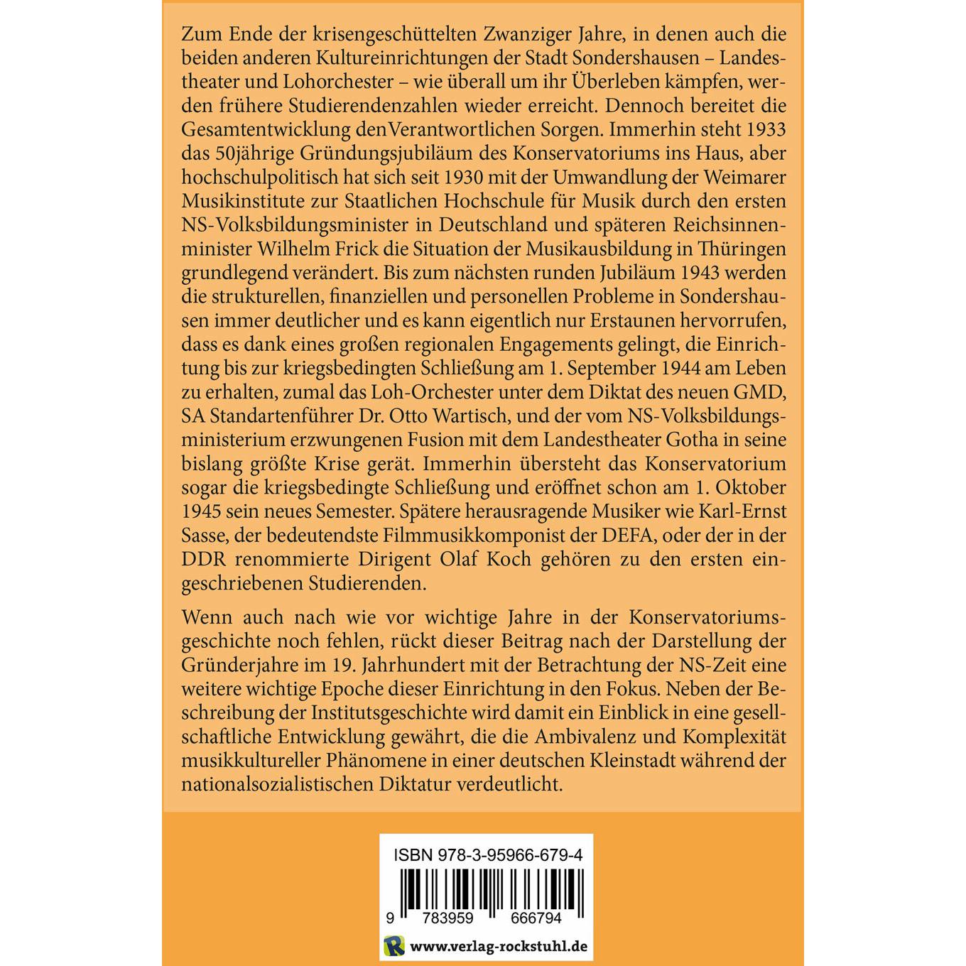 Thumbnail - Die Hochschule für Musik in Sondershausen 1933-1936, Sachbücher von Eckart Lange