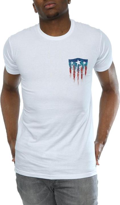 Produktbild Captain America Splatter Schild Faux Tasche TShirt (XXL)