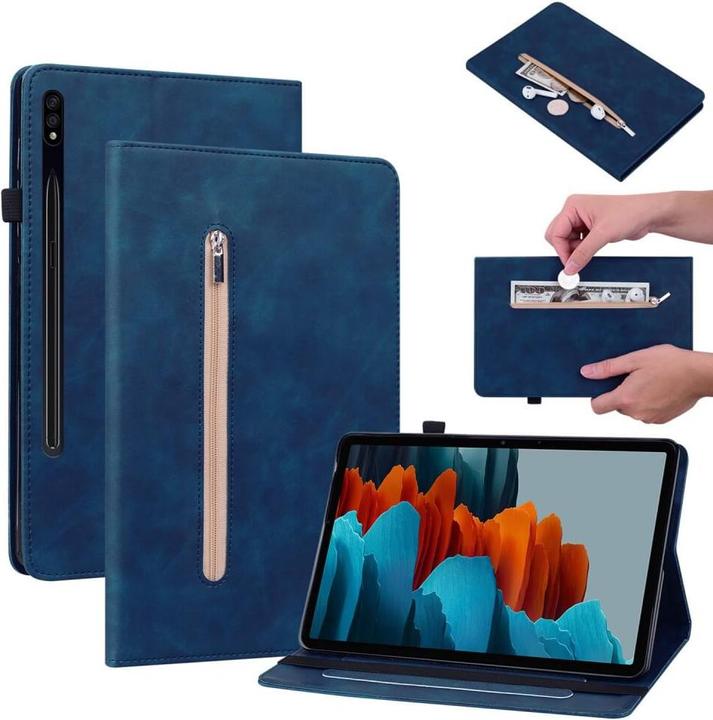 Immagine prodotto Cover-Discount Galaxy Tab S9+ - cover protettiva con cerniera blu (Galaxy Tab S9+, Galaxy Tab S10+, Galaxy Tab S9 FE)
