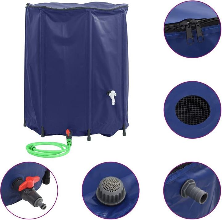 Actual product image VidaXL Water tank with tap Foldable 1250 L PVC (1250 l)
