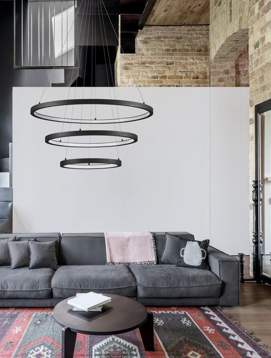 Productafbeelding Nova Luce EMPATIA LED hanglamp zwart 108W warm wit 120x80cm dimbaar 9172867
