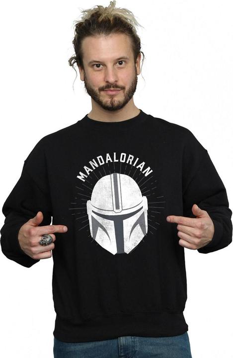 Actual product image Star Wars Mens The Mandalorian Helmet Sweatshirt (L)