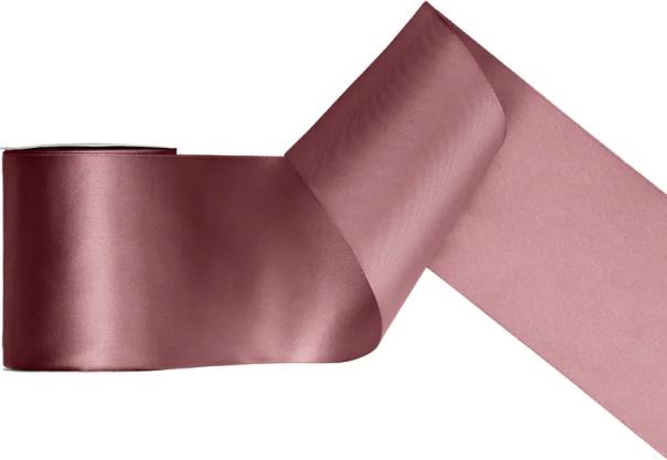 Actual product image Partydeco Gift ribbon satin ribbon dark old pink 100mm / 25 metres