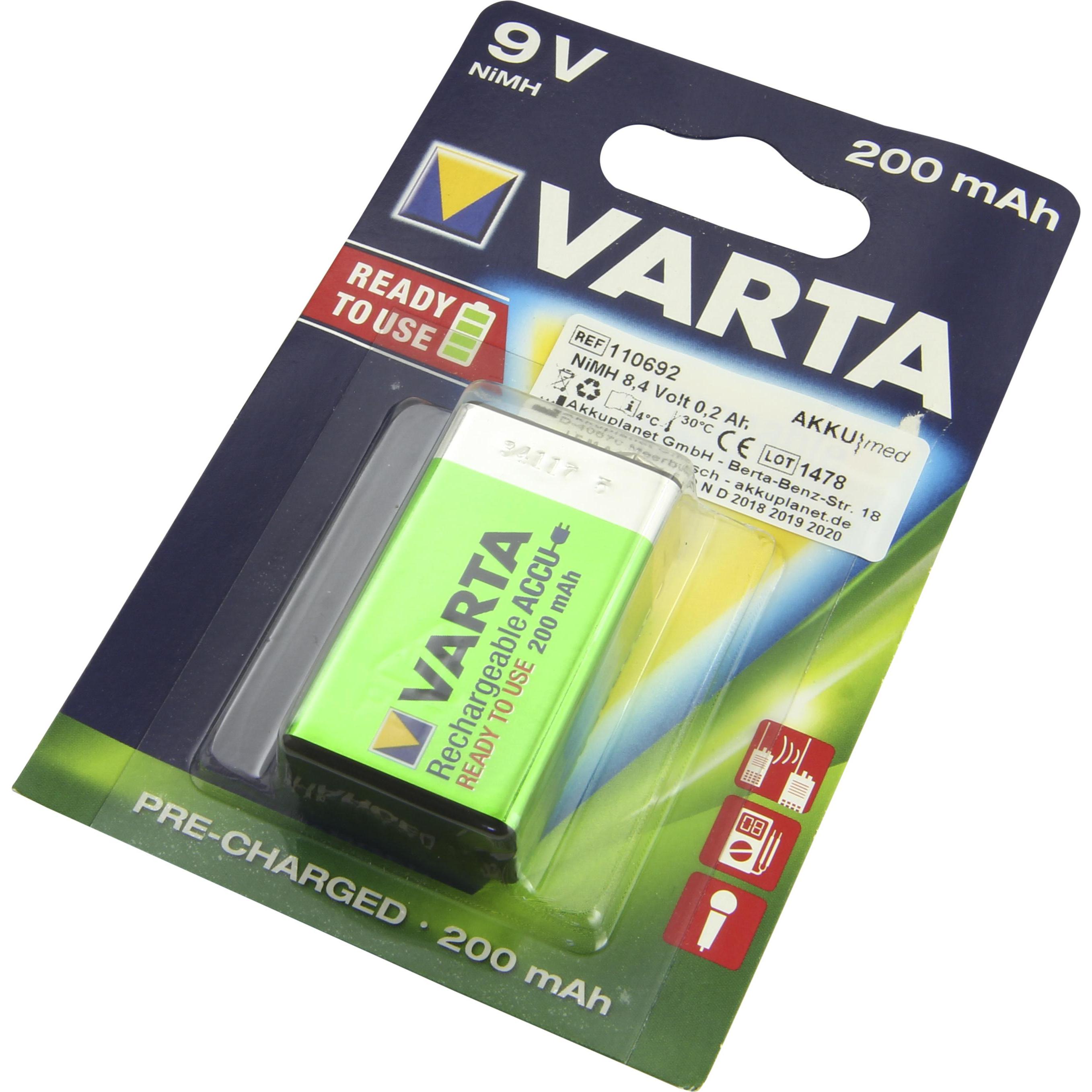 Thumbnail - Varta NiMH Akku passend für GE Datex Ohmeda Incubator Giraffe Typ 6600-1024-600 (200 mAh), Batterien + Akkus