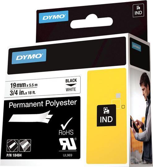 Produktbild Dymo Rhino ID2 Polyesterband 18765, weiss (1.90 cm, Weiss)