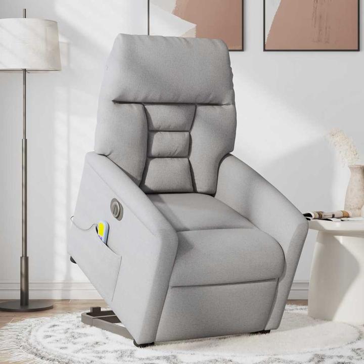 Produktbild VidaXL Massagesessel mit Aufstehhilfe Elektrisch Wolkengrau Stoff