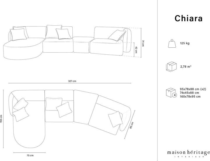 Immagine prodotto Maison Heritage Chiara (Divano modulare, 5 posti)