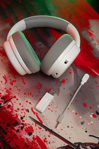 Actual product image Marvo MONKA ECHO RS Kophörer mit Mikrofon, weiss, unterbeleuchtet, Tri-mode (Cable, Wireless)