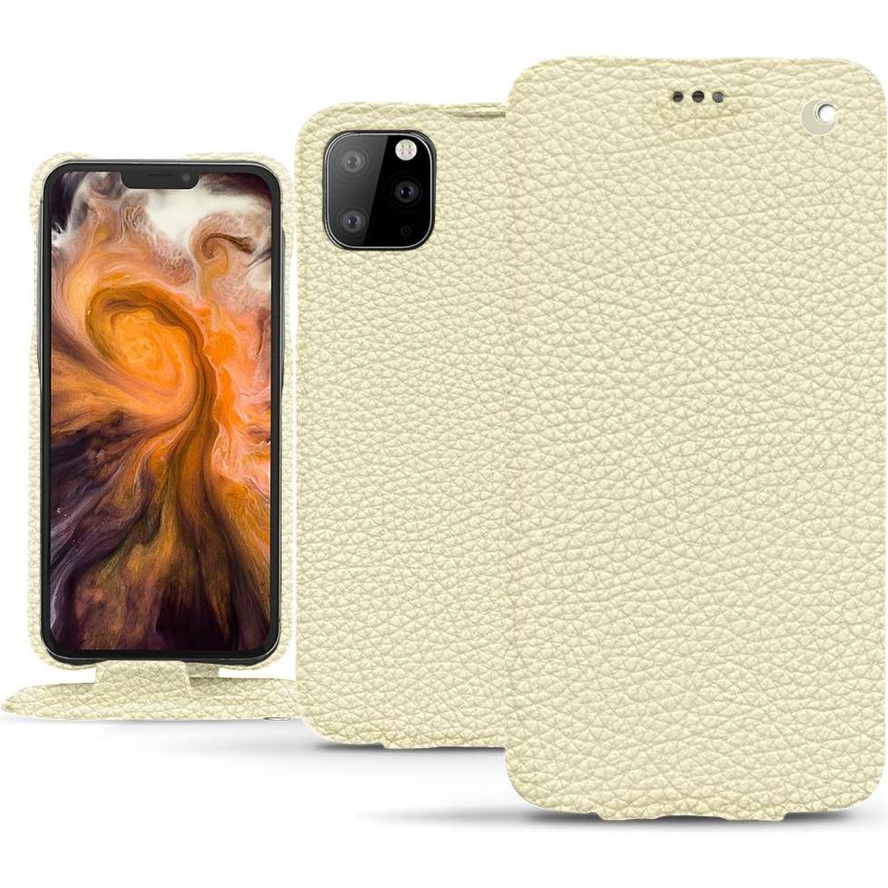 Noreve Lederschutzhülle vertikal (Apple iPhone 11 Pro Max), Smartphone Hülle, Weiss