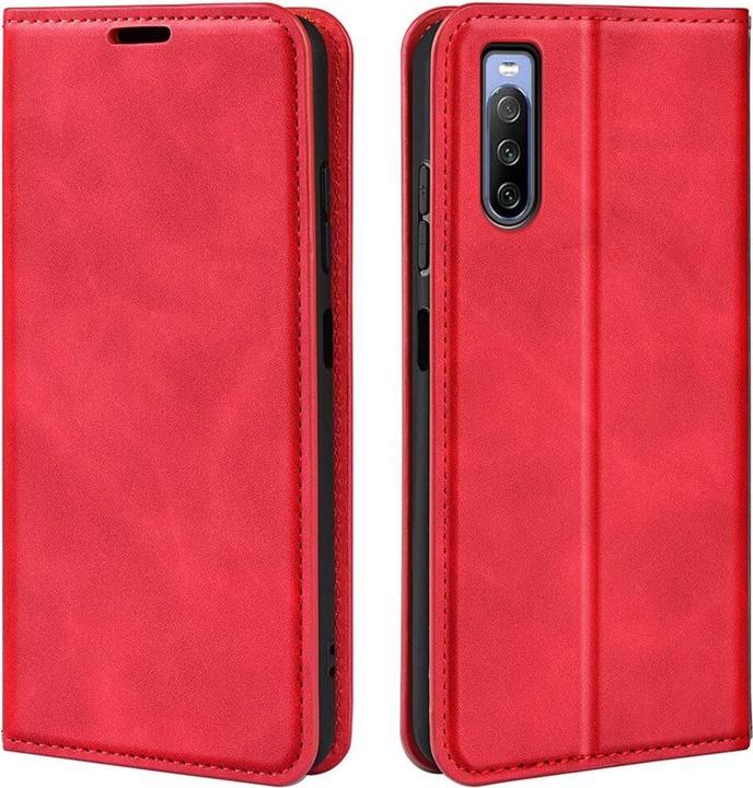 Cover-Discount Sony Xperia 10 IV - Stand Flip Case Hülle rot (Sony Xperia 10 IV)