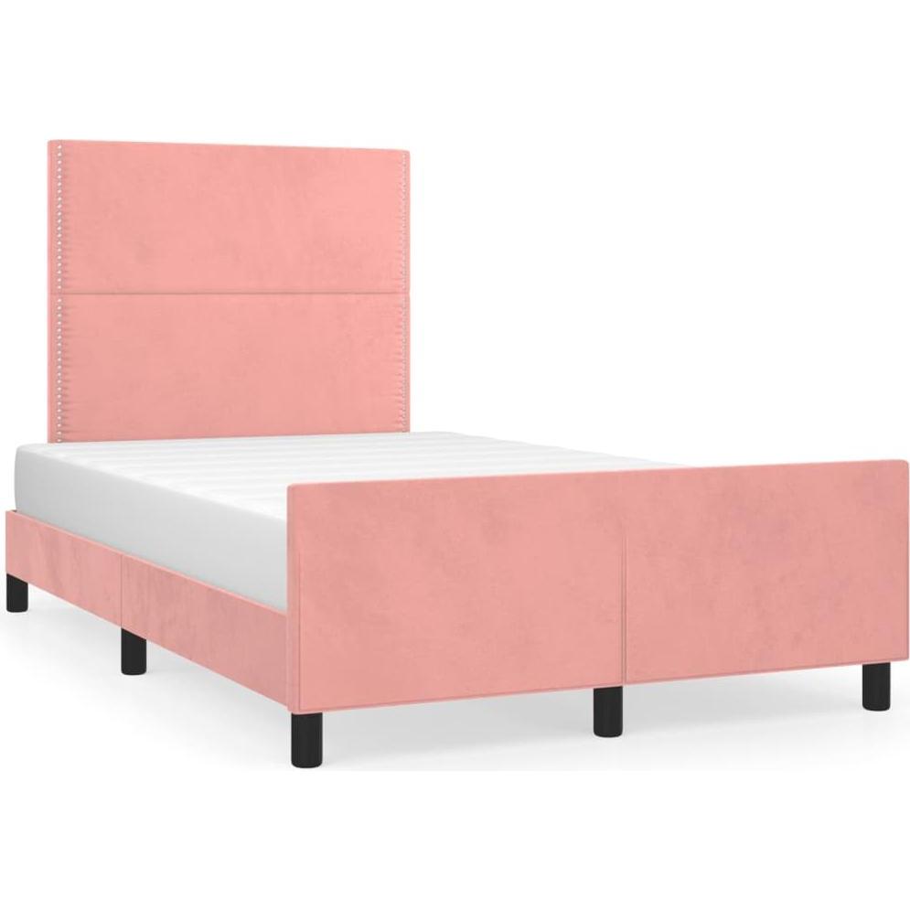 VidaXL, Bett, Bettgestell mit Kopfteil Samt (120 x 190 cm)