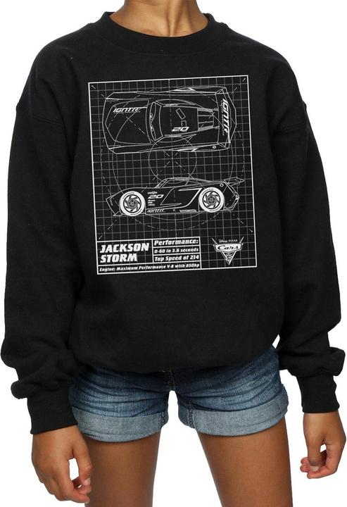 Produktbild Disney Cars Jackson Storm Blueprint Sweatshirt Mädchen (116)