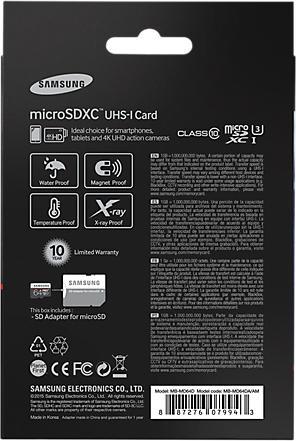 Image du produit Samsung Pro Plus microSDXC (64 Go, microSDXC, U3, UHS-I)