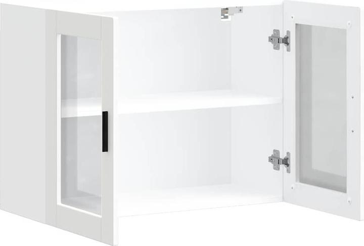 Image du produit VidaXL Armoire suspendue de cuisine avec porte vitrée Porto Blanc Armoire murale de cuisine (80 x 31 x 60 cm)