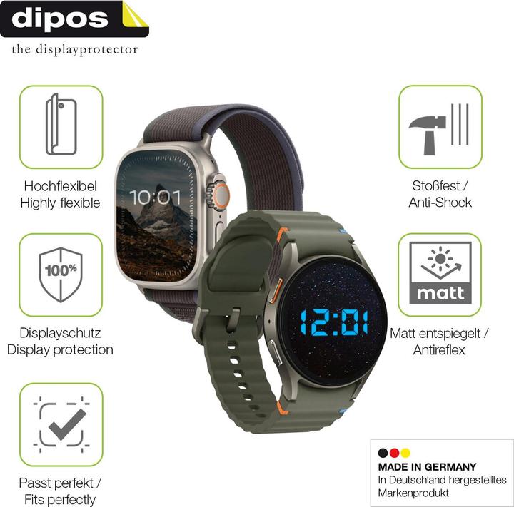 Produktbild Dipos Full Cover Schutzfolie Matt (Garmin Lily 2)