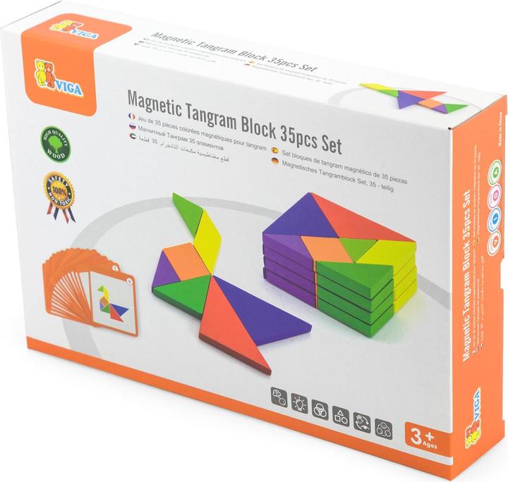 Actual product image Viga Toys Building Blocks Magnetic Tangram