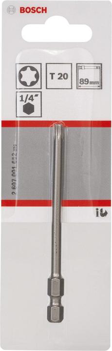 Produktbild Bosch Professional Zubehör Schrauberbit Extra-Hart T20, 89 mm, 1er-Pack (Innensechsrund TX)