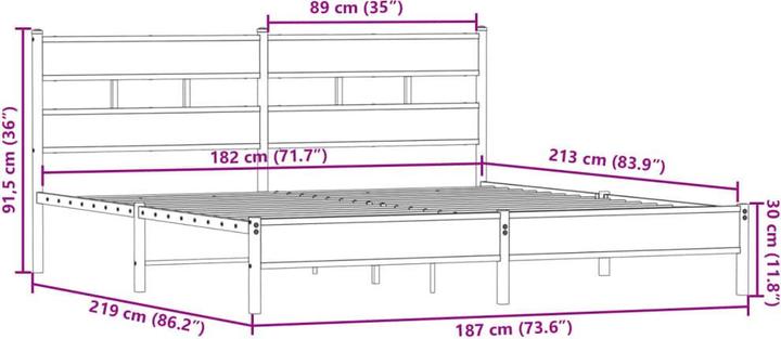 Image du produit vidaXL Bettgestell (183 x 213 cm)