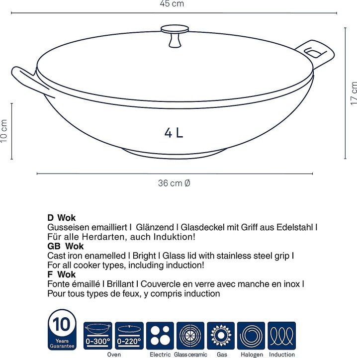 Immagine prodotto Kela Wok Calido (36 cm, Wok, Ghisa)