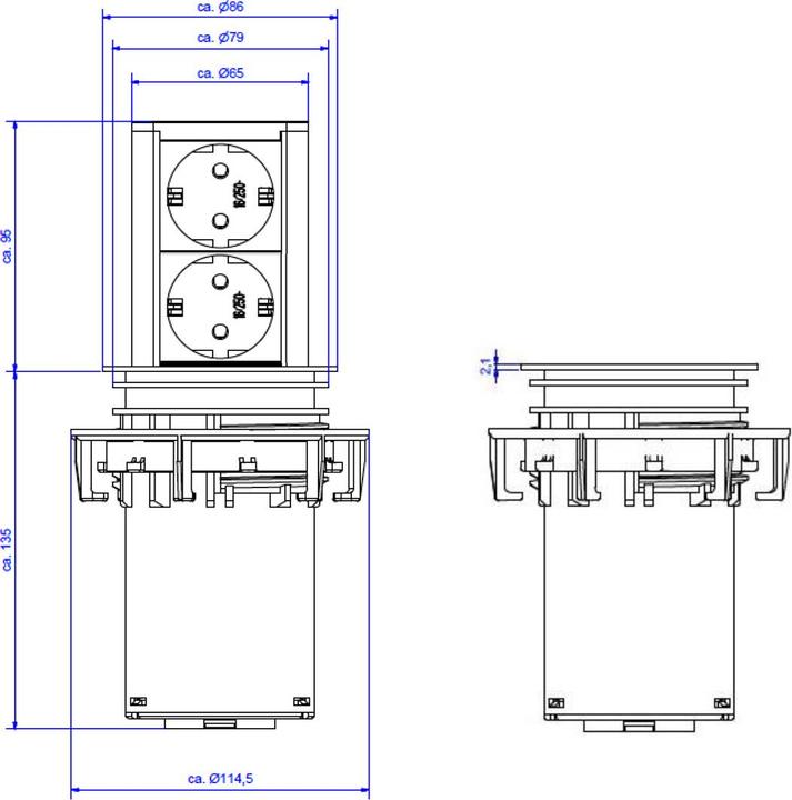 Produktbild Bachmann BACH Steckdoseneinheit (2x, CEE 7/3, 2 m)