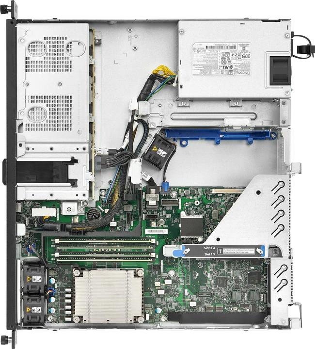 Actual product image HPE E ProLiant DL20 G10+, 1xE-2314, 4 Core UDIMM 3200MT/s, 4xSFF, 1xPS, S100i SA (Intel Xeon E-2314, 16 GB, Rack Server)