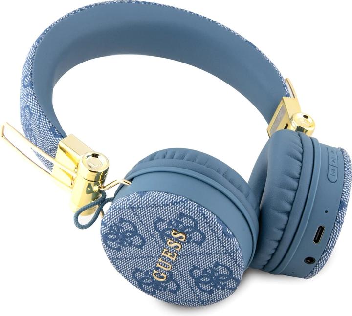 Actual product image Guess słuchawki nauszne Bluetooth GUBH704GEMB niebieski/blue 4G Metal Logo (ANC, 32 h, Wireless)