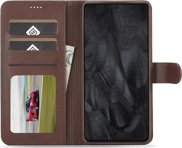 Produktbild LC.Imeeke Google Pixel 8 Pro - Leder Etui Hülle dunkelbraun (Google Pixel 8 Pro)