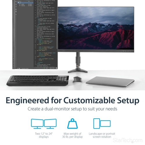Produktbild StarTech Articulating Dual Monitor Arm (Tisch, 24")