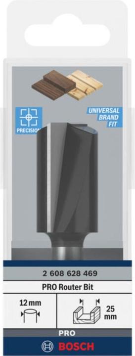 Produktbild Bosch Professional Zubehör Nutfräser, 12 mm, D1 25 mm, L 40 mm, G 81 mm