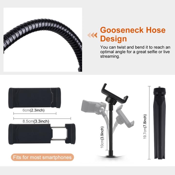 Image du produit Puluz Lampe annulaire de 26 cm Marquee LED RGBWW Selfie Ring Light + support de trépied & télécommande & (Éclairage annulaire)