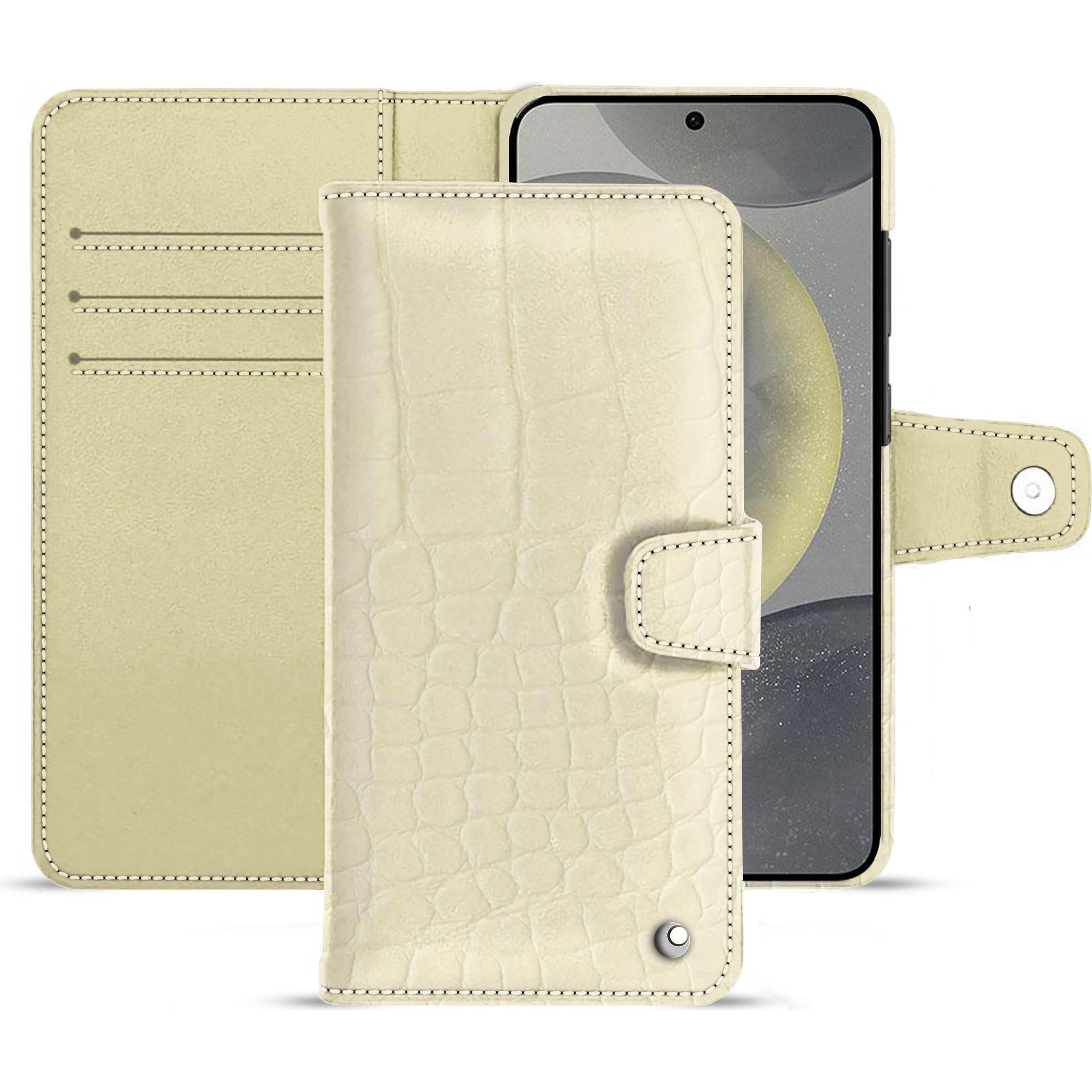 Noreve Lederschutzhülle (Samsung Galaxy S24+), Smartphone Hülle, Weiss