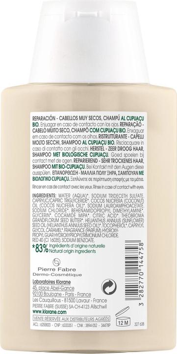 Image du produit Klorane Shampooing Cupuaçu bio (100 ml, Shampoing liquide)