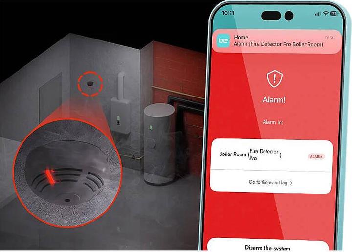Actual product image Satel Wireless Smoke Sensor Asd-250 Abax / Abax2