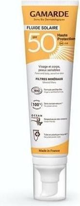 Actual product image Gamarde BIO sun protection fluid face & body SPF 50 shea butter & argan - 100ml - (SPF 50, 100 ml)