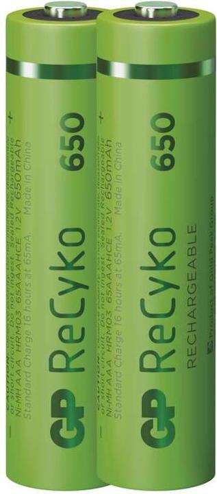 Actual product image GP Batteries Rechar. Batteries 650mah AAA Recyko 2pc (2 pcs., AAA, 650 mAh)