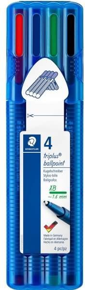 Actual product image Staedtler Biros triplus ball 437 XB, case of 4 ergonomic triangular barrel, line width: XB (4 colours, 1 x)