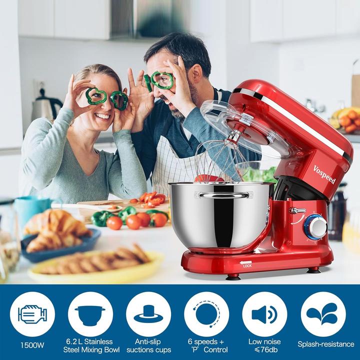 Image du produit Vospeed Küchenmaschine mit Zubehör (1500 W, 6.20 l)