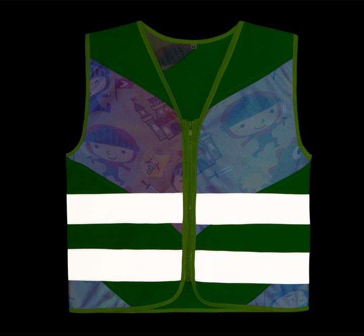 Actual product image Korntex Kinder Warnweste Action „Fantasy“ - CO2 Neutral - Hellgrün/Ritter - XS (XS)