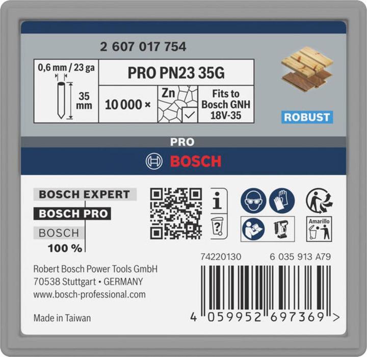 Produktbild Bosch Professional Zubehör PRO PN23 G-Pin, 0.65/23 g, verzinkt, 35 mm, 10.00-tlg