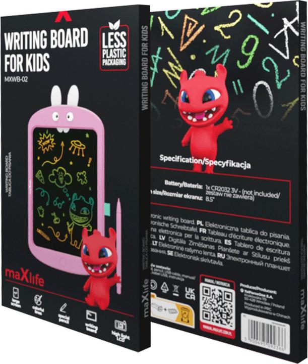 Actual product image Maxlife kids writing board MXWB-02 pink