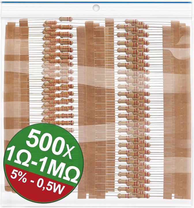 Produktbild Quadrios 22P105 Kohleschicht-Widerstand Sortiment axial bedrahtet 0.5 W 5 % 1 Set