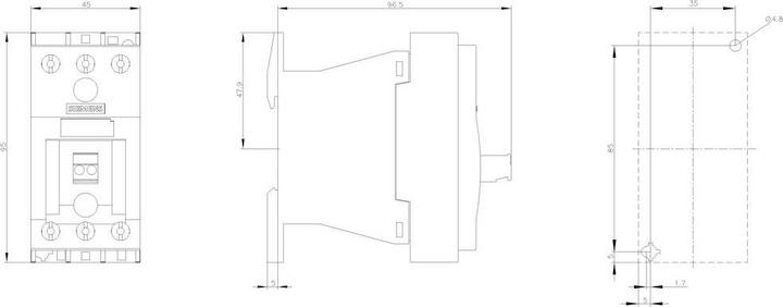 Produktbild Siemens 3-phasiges Halbleiterschütz 3RF34 3RF3405-1BB04